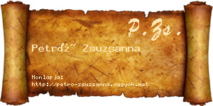 Petró Zsuzsanna névjegykártya