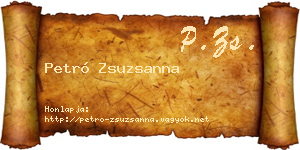 Petró Zsuzsanna névjegykártya